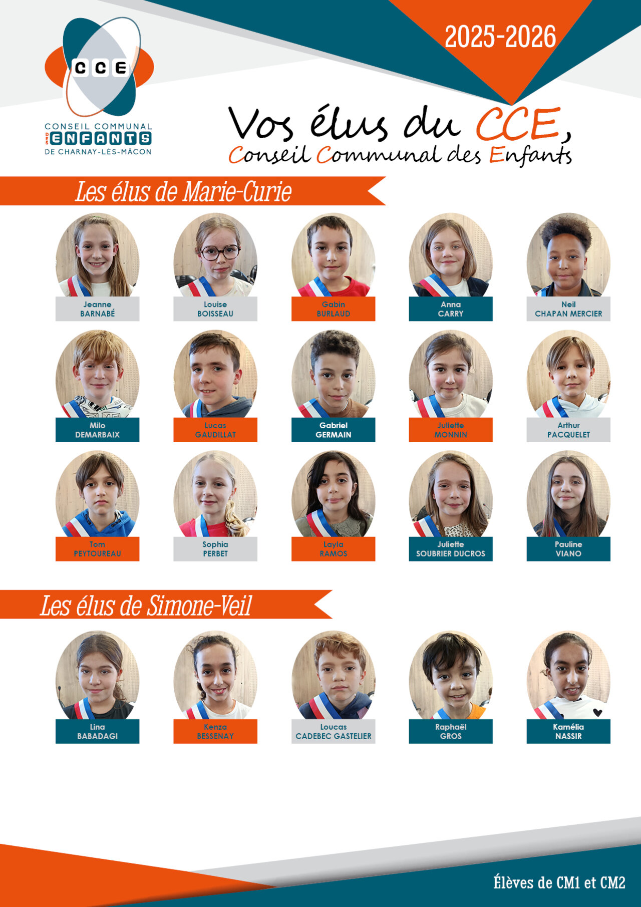 Elus_conseil_communal_des_enfants Portraits des élèves élus garçons et filles